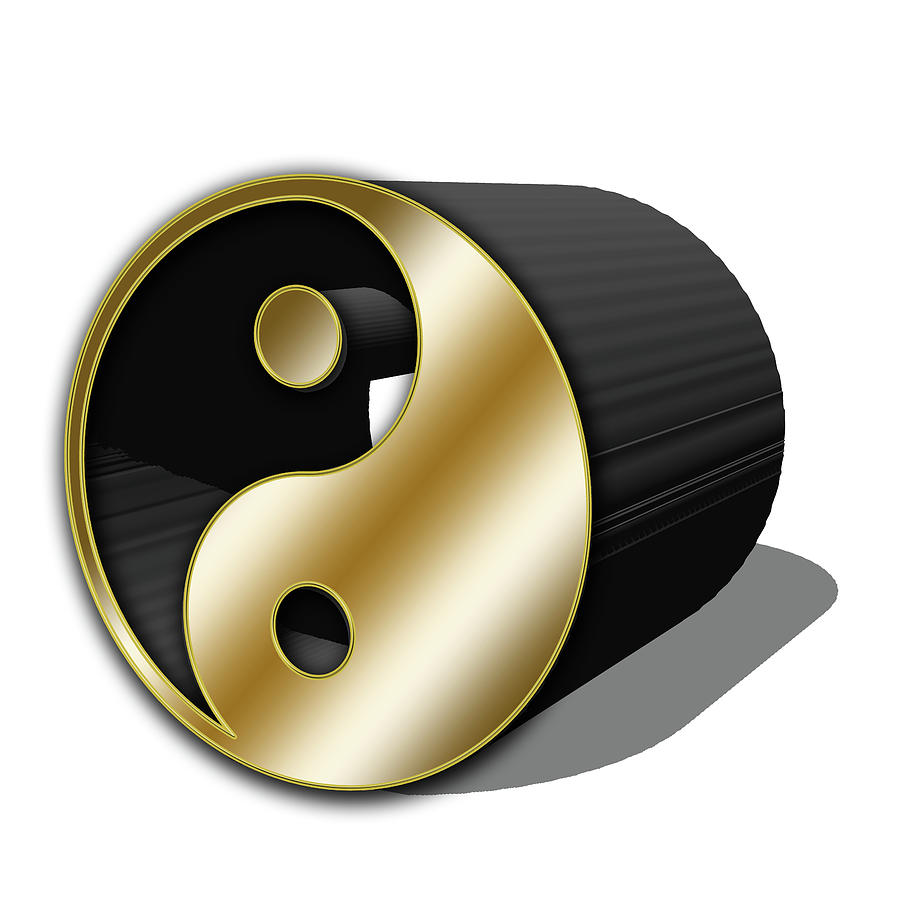 Yin and Yang Cylinder Digital Art by Chuck Staley