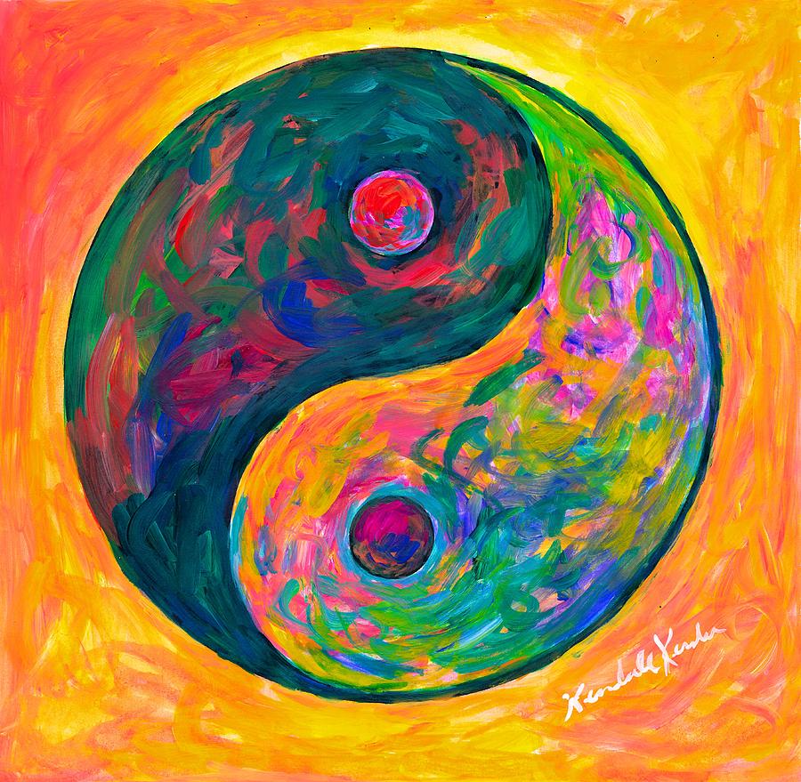 Blue Painting - Yin Yang Flow by Kendall Kessler