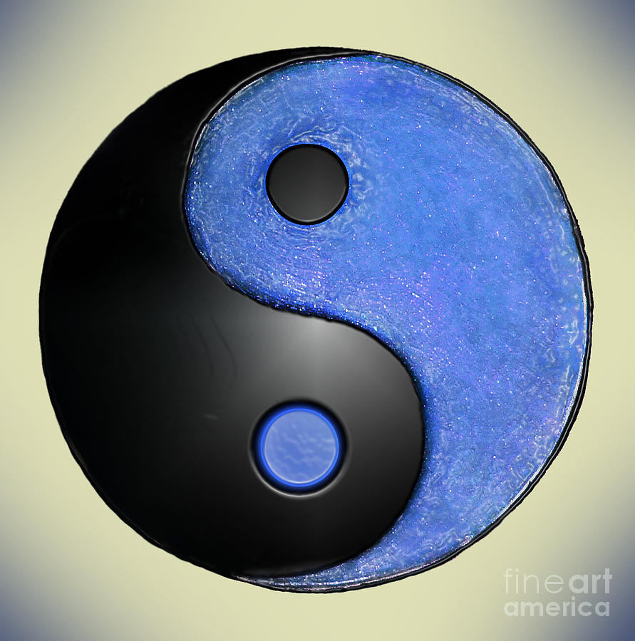 Yin yang monada - black-blue by Sofia Goldberg