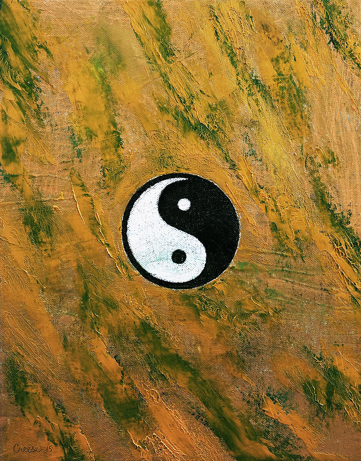Yin Yang Stone Painting by Michael Creese