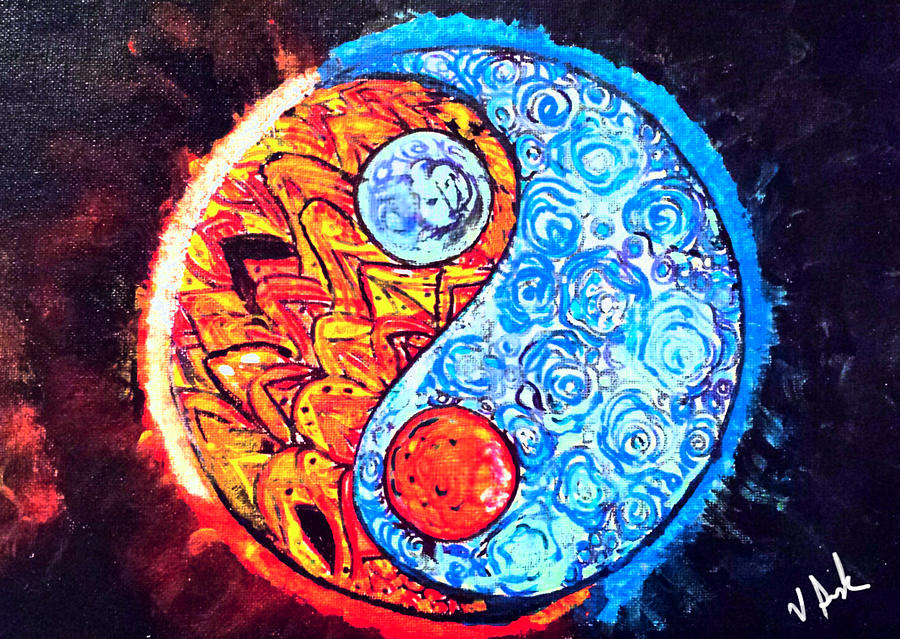 Ying And Yang Universe Painting By Vanessa Sisk Fine Art America