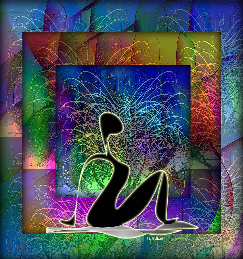 Abstract Digital Art - Yoga 6 by Iris Gelbart