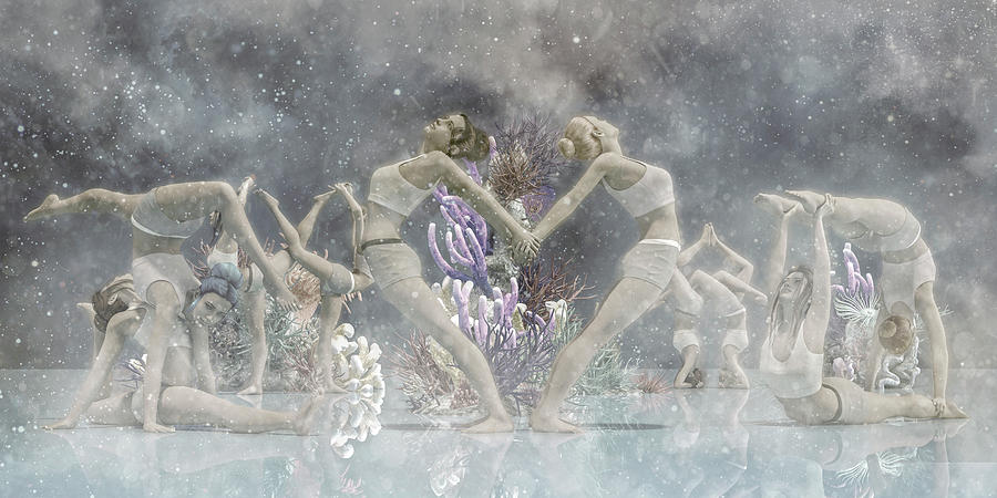 Inspirational Digital Art - Yoga Corals by Betsy Knapp