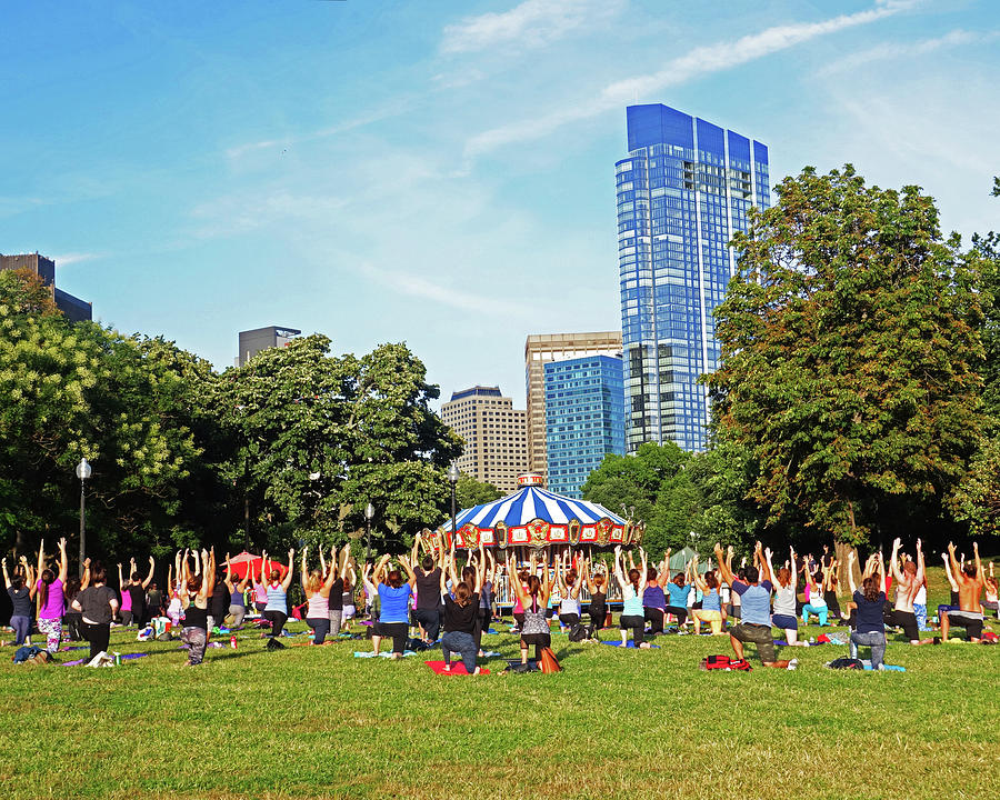Yoga in the Boston Common Boston MA Photograph by Toby McGuire