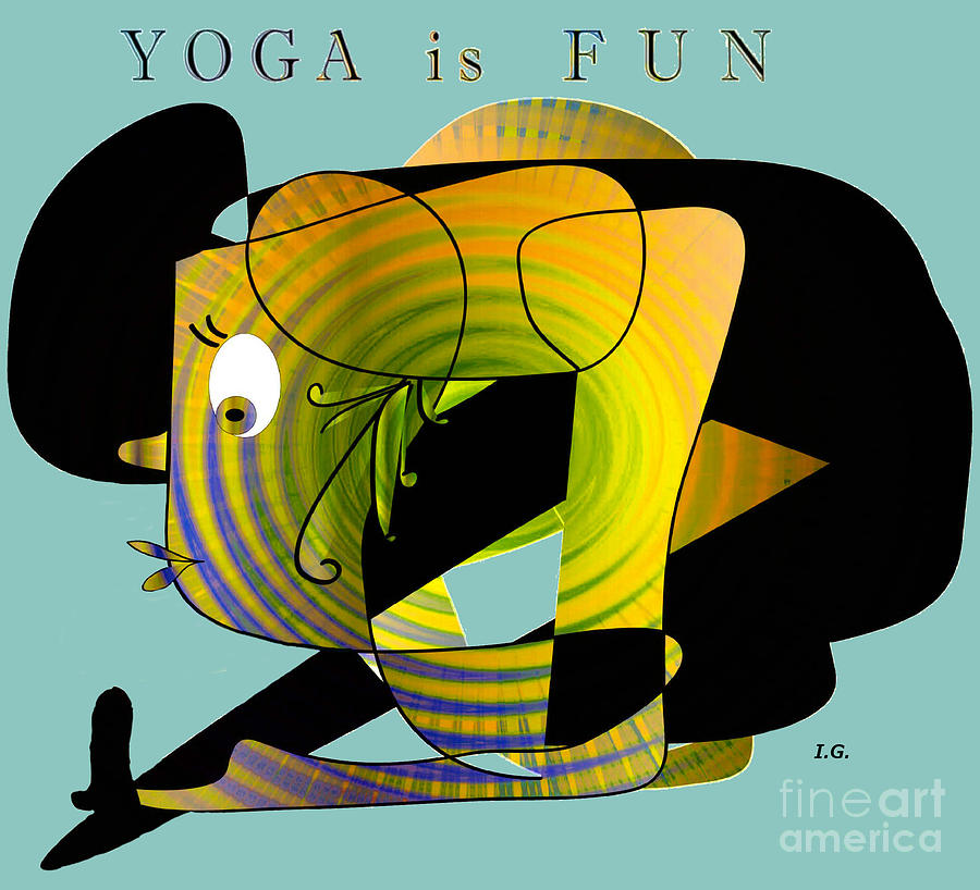 Yoga is Fun Digital Art by Iris Gelbart