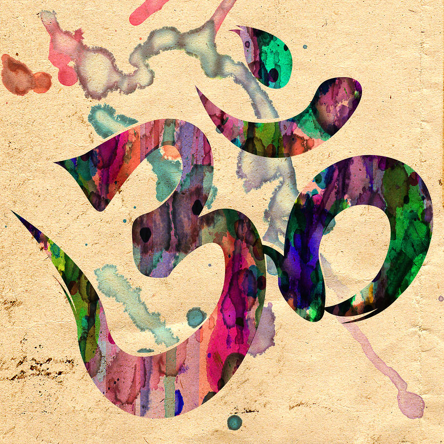 Yoga Ohm Symbol Painting by Robert R Splashy Art Abstract Paintings