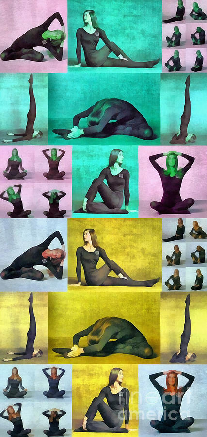 Vintage Photograph - Yoga Poses by Edward Fielding