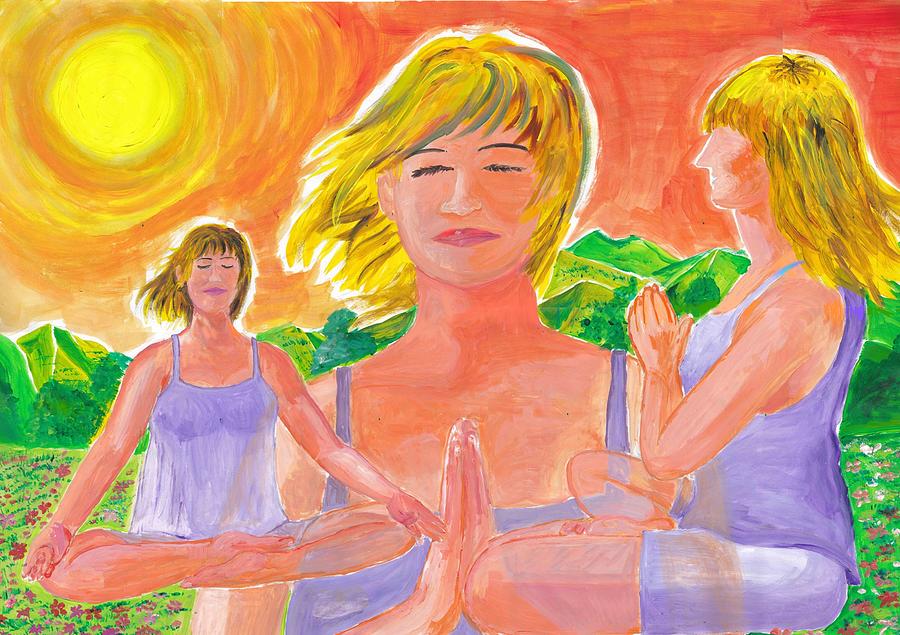 Yoga Painting - Yoga Prayer by Tetsuya Koja
