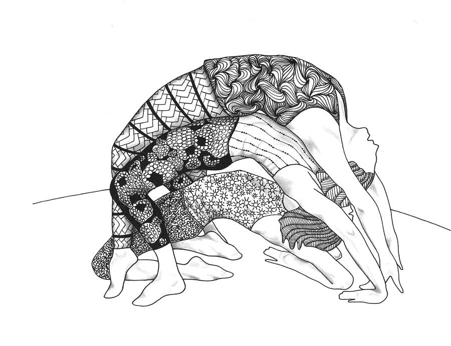 Yoga Sandwich Drawing by Jan Steinle