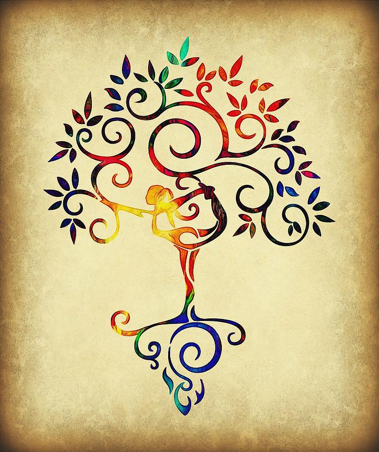 Yoga Tree 1 Digital Art by Lilia D