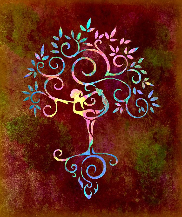 Yoga Tree 2 Digital Art by Lilia D