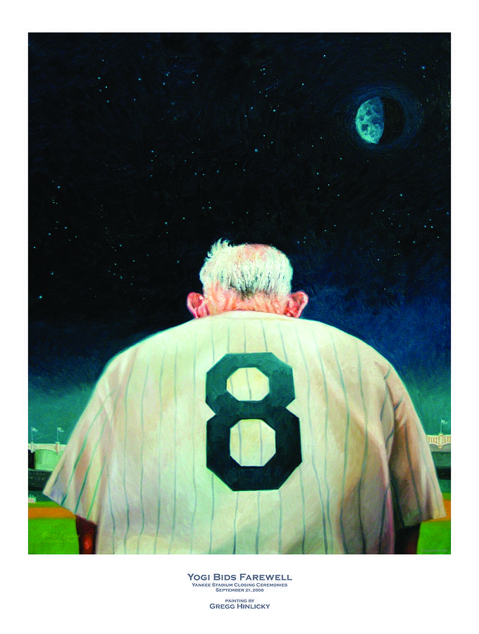 Baseball Painting - Yogi Bids Farewell by Gregg Hinlicky
