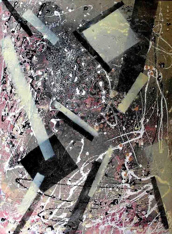 Abstract Painting - Yogurt Making Facility by Evguenia Men Abstract Painting - Yogurt Making Facility by Evguenia Men