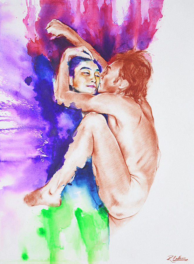 John Lennon Painting - Yoko Ono and John Lennon The Last Kiss by Ramiro Collazo More