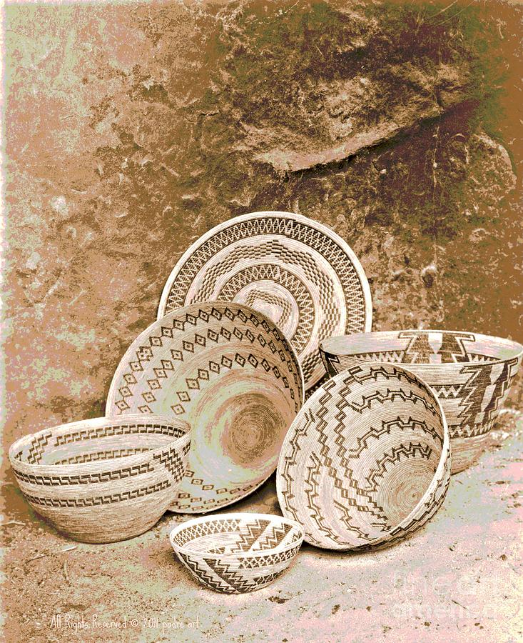 Yokuts Baskets in the Painted Cave Photograph by Padre Art