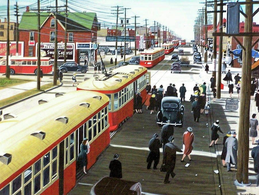 Yonge and Eglinton 1944 Painting by Kenneth M Kirsch