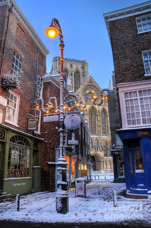 York Minster at Christmas, Petergate Street Photograph by Martin Williams