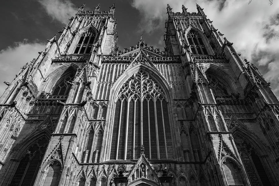 York Minster in black and white monochrome Photograph by Tim Clark