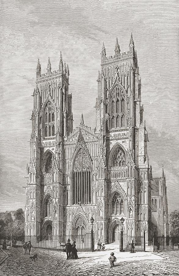 York Minster, York, England, As It Was Drawing by Vintage Design Pics ...