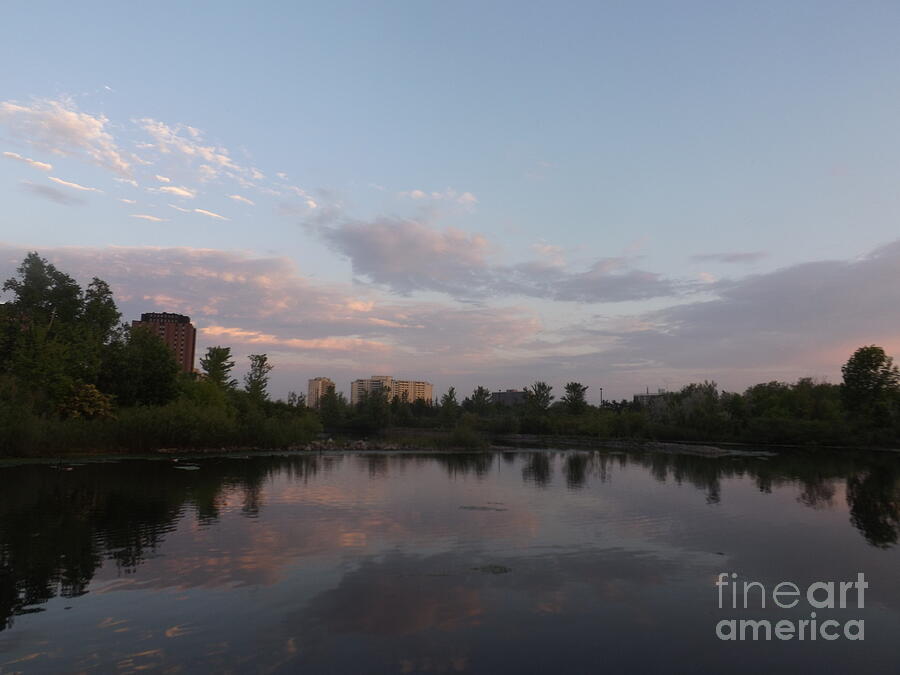 York University Stong Pond at Sunset Photograph by Lingfai Leung
