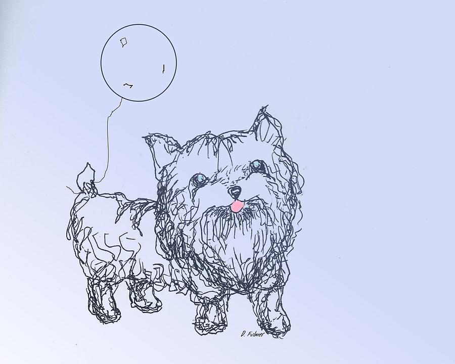 Yorkie Drawing by Denise F Fulmer
