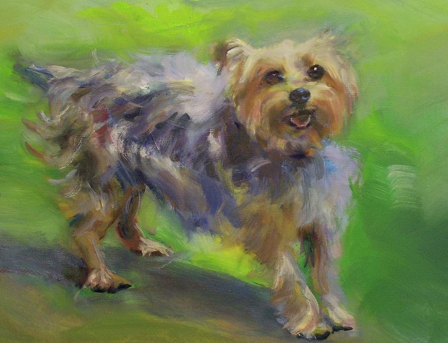 Yorkie Loves Painting by Ann Bailey