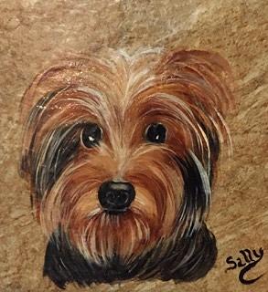 Dog Painting - Yorkie by Sally Ederington