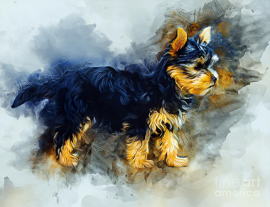 Yorkshire Terrier Mixed Media by Ian Mitchell