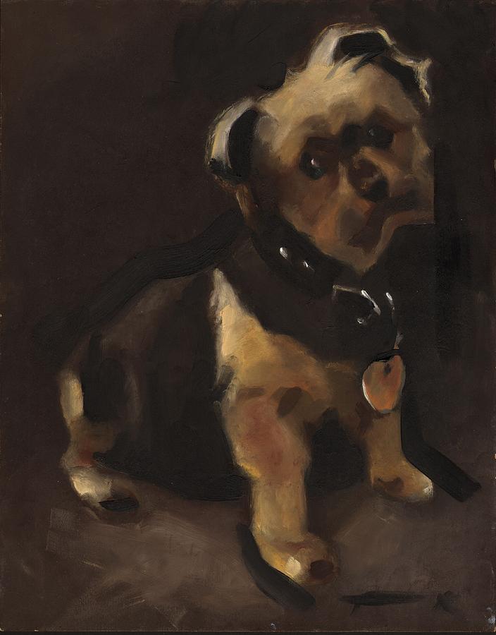 Artists Dog Yorkshire Terrier Portrait Art Print Painting by Tommervik