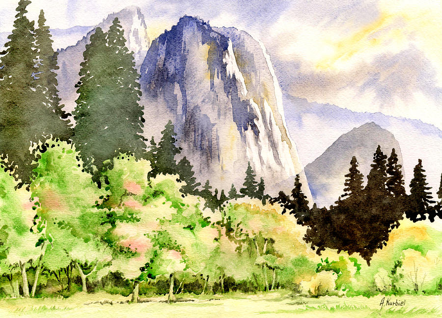 Yosemite National Park Painting - Yosemite by Alina Kurbiel