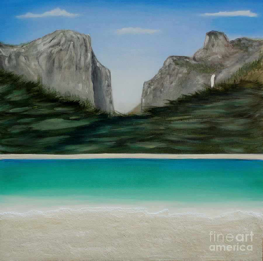 Yosemite Beach Painting by John Lyes