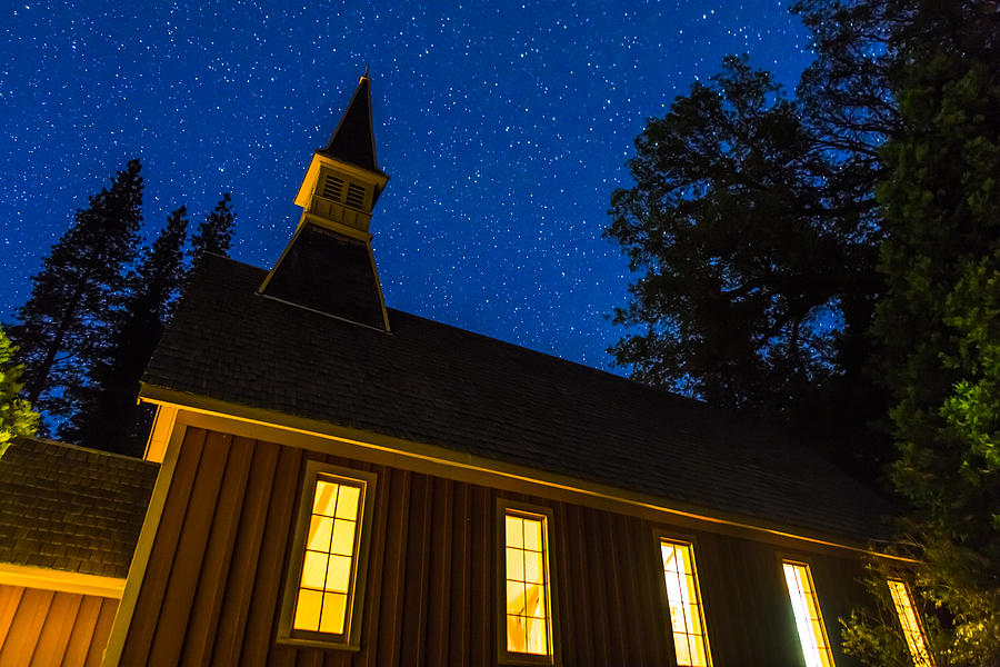 Yosemite Chapel and Stars Photograph by Marc Crumpler