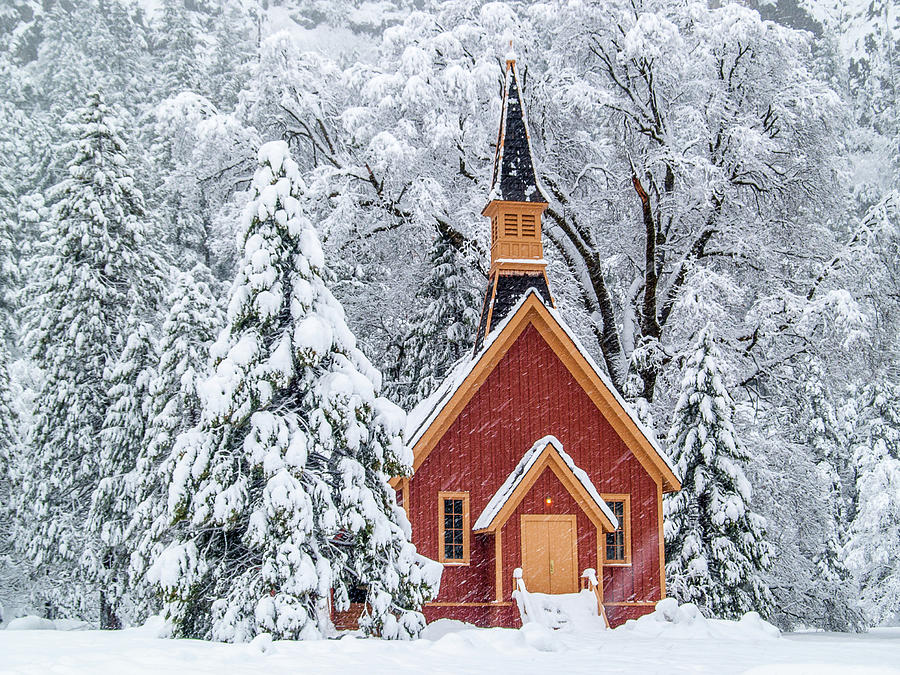 Yosemite Chapel In The Snow Photograph by Bill Gallagher