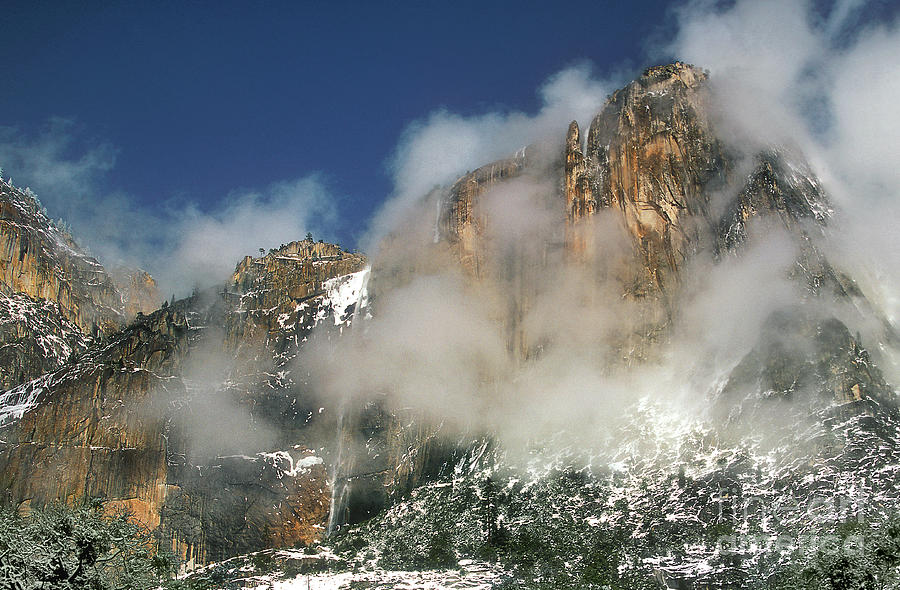 Yosemite Falls And Lost Arrow Winter Storm Yosemite National Park California Photograph by Dave Welling