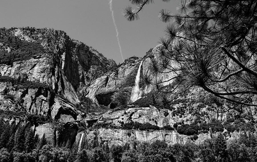 Yosemite Falls Black And White Photograph