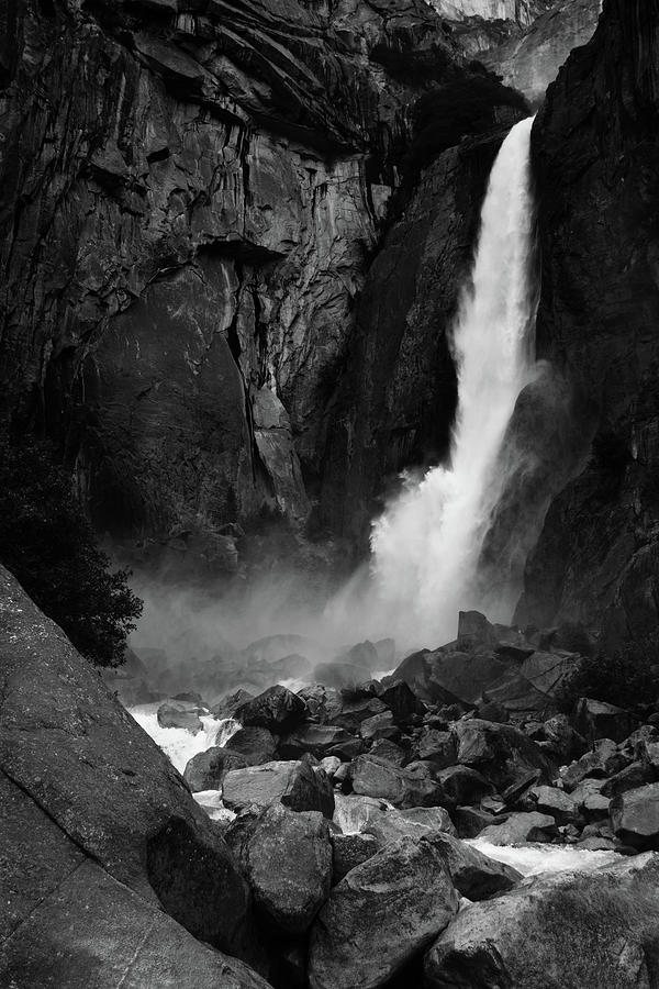 Yosemite Falls Black White Photograph by Kyle Hanson