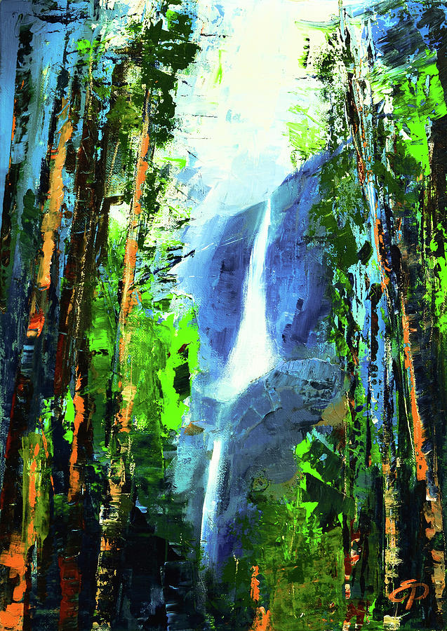 Yosemite Falls Painting by Elise Palmigiani