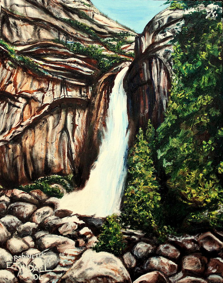 Yosemite Falls Painting by Elizabeth Robinette Tyndall