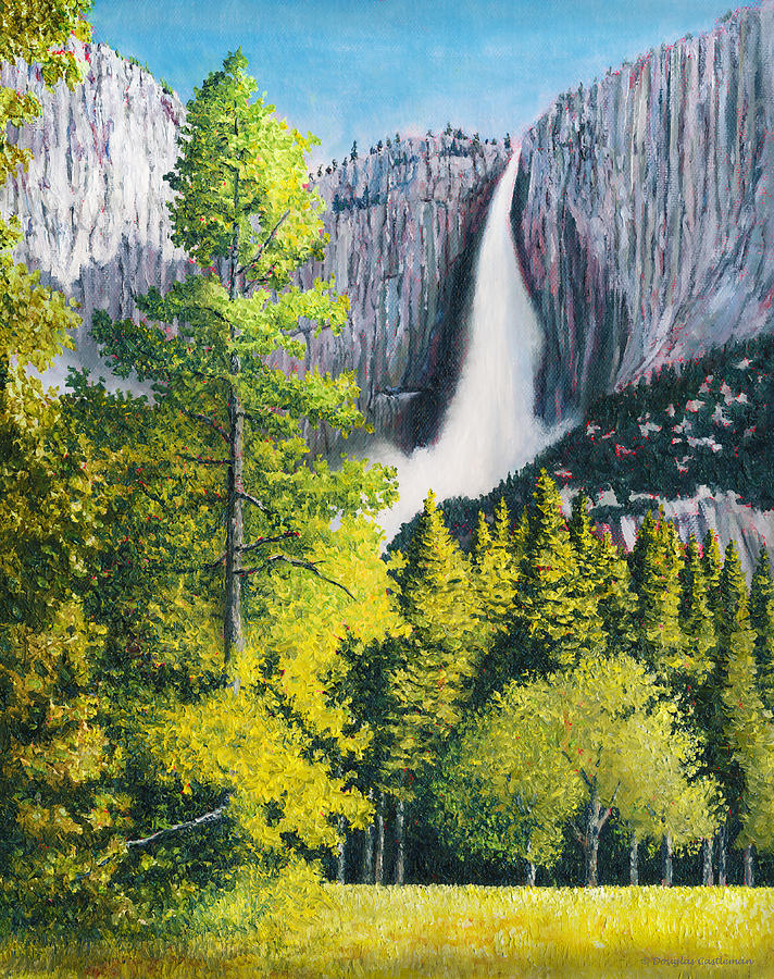 Yosemite Falls in the Spring Painting by Douglas Castleman