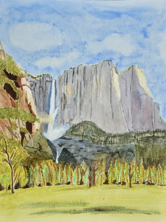 Yosemite National Park Painting - Yosemite Falls by Linda Brody