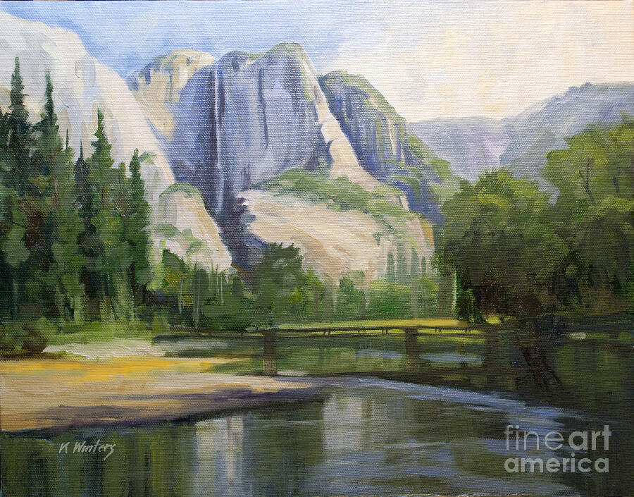 Yosemite Falls Merced River Swinging Bridge By Karen Winters