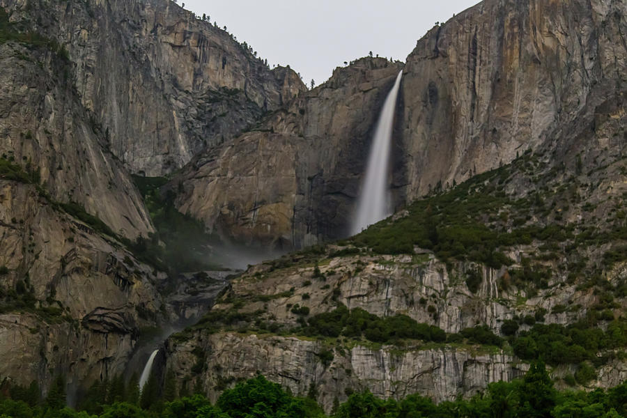 Yosemite Falls on a Cloudy Night Photograph by Marc Crumpler