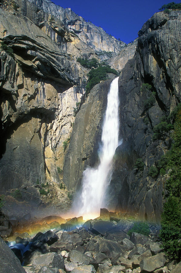 Yosemite Falls Rainbow Photograph by John Burk