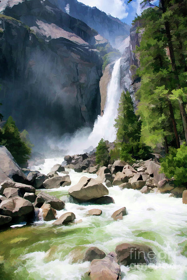 Yosemite Falls Stream I Photograph by Chuck Kuhn