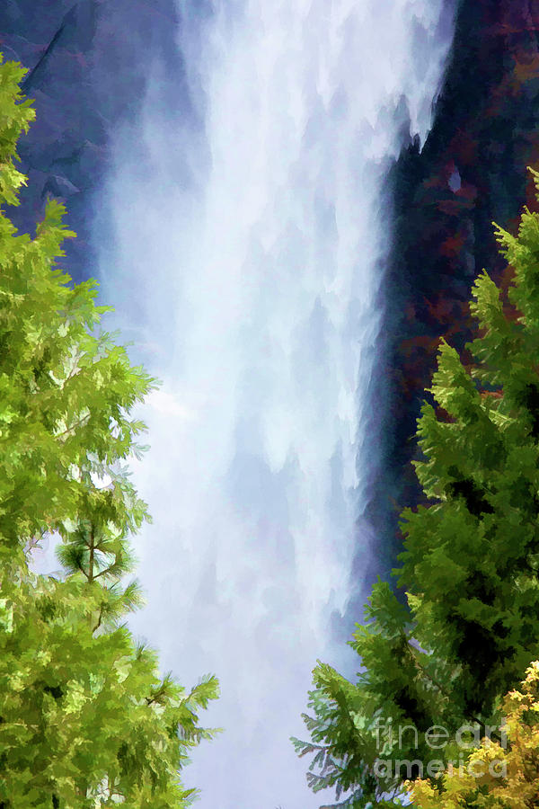 Yosemite Falls Up Close Color  Photograph by Chuck Kuhn