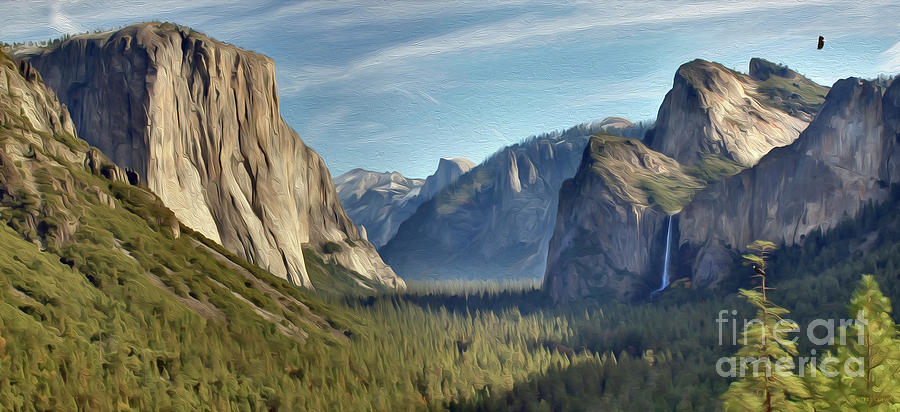 Yosemite Falls Digital Art by Walter Colvin