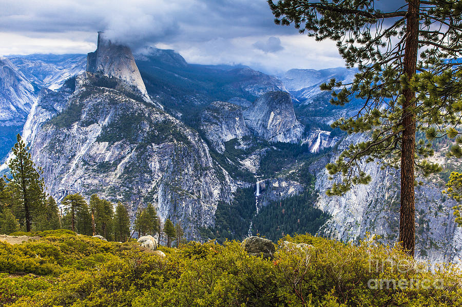 Yosemite Half Dome in Clouds Photograph by Ben Graham