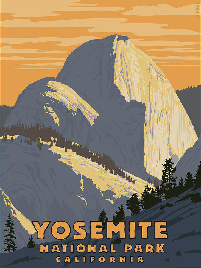 Yosemite National Park Digital Art - Yosemite Half Dome by Steve Forney