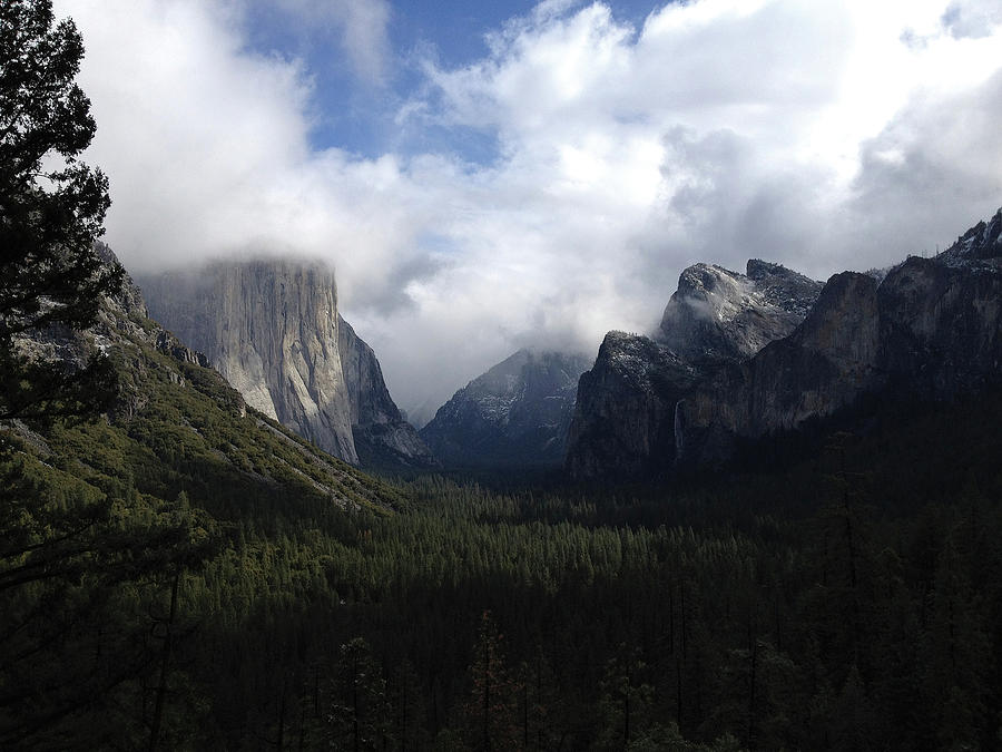 Yosemite National park clearing storm over Half Dome Photograph by