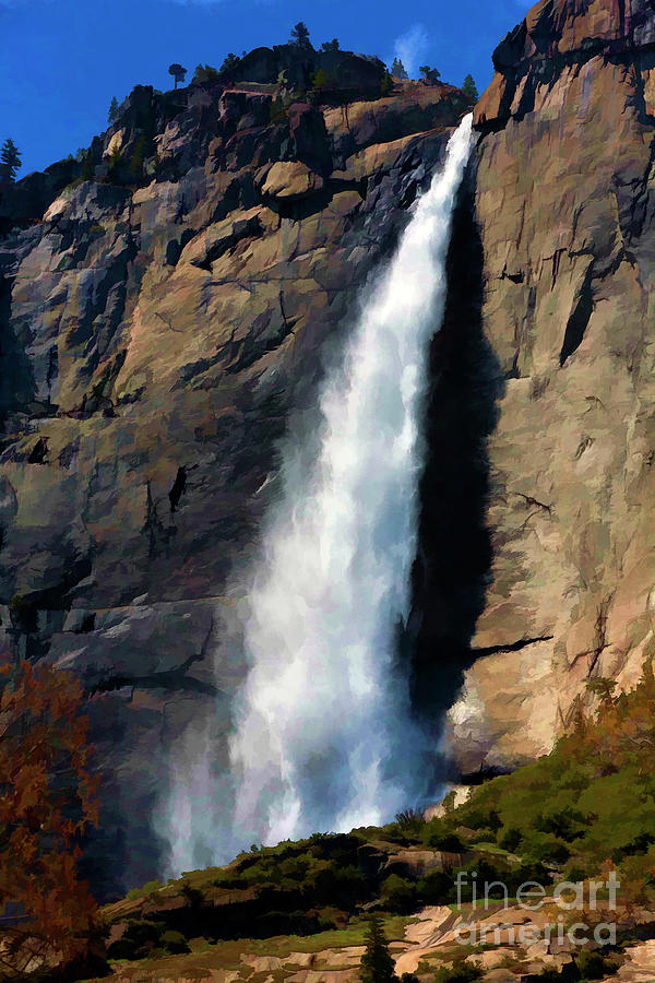 Yosemite National Park Falls Color Paint  Photograph by Chuck Kuhn